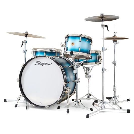 Slingerland Radio King 4pc Drum Set 24/13/16/14 Blue & Silver Lacquer