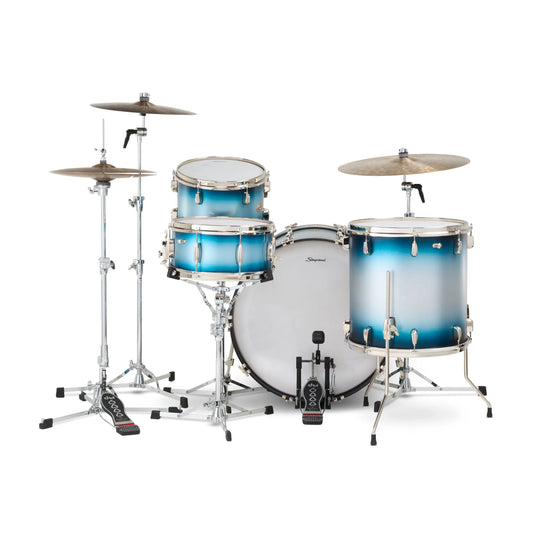 Slingerland Radio King 4pc Drum Set 24/13/16/14 Blue & Silver Lacquer