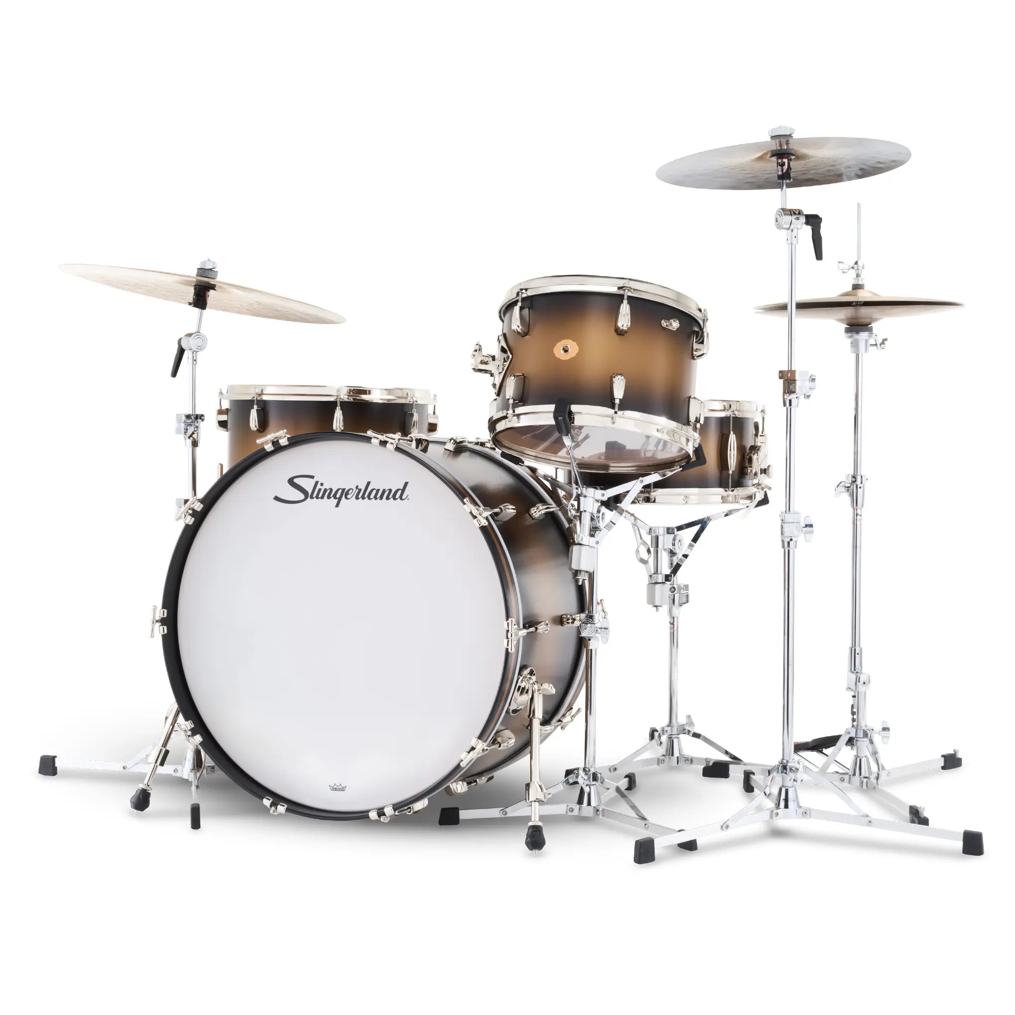 Slingerland Radio King 4pc Drum Set 24/13/16/14 Black & Gold Lacquer