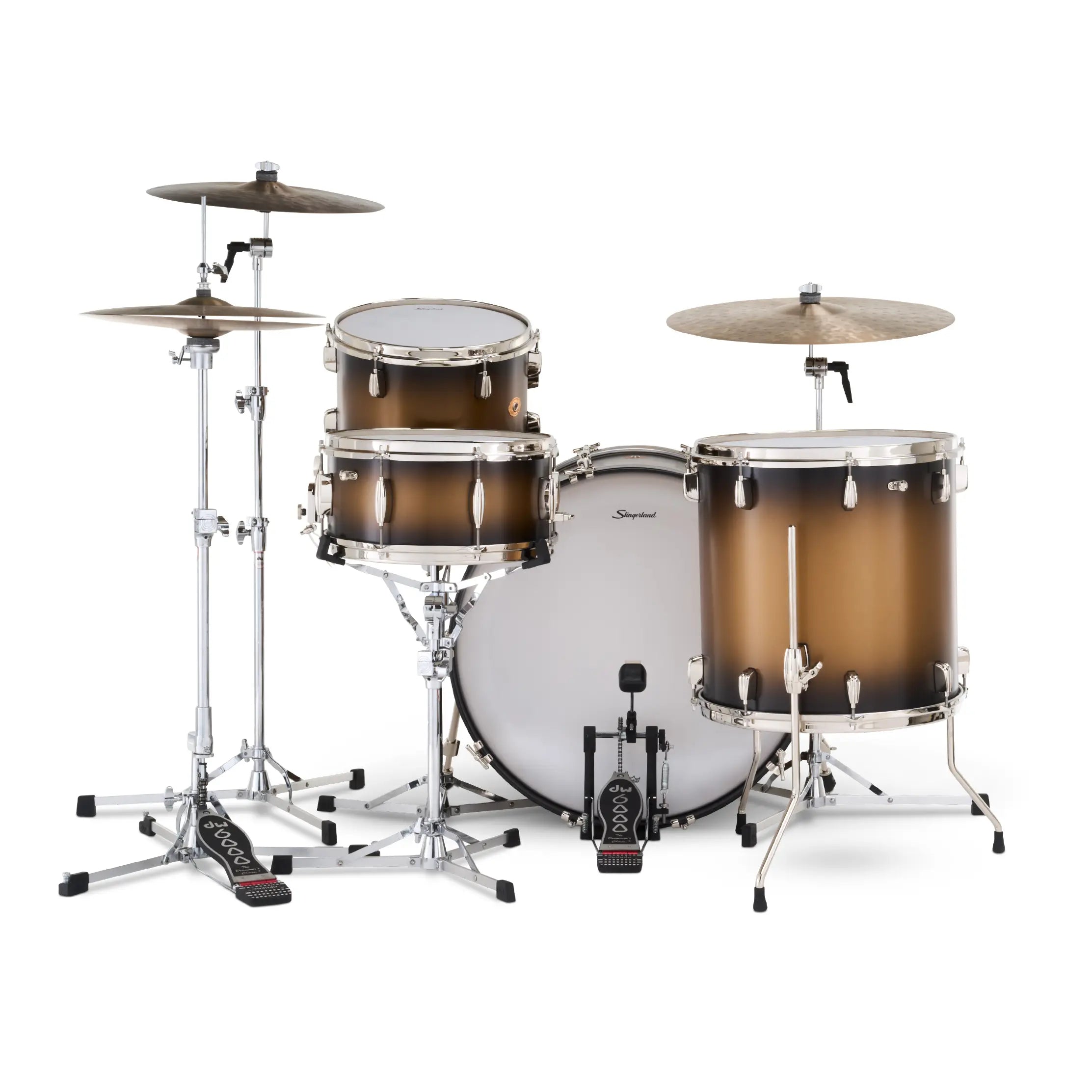 Slingerland Radio King 4pc Drum Set 24/13/16/14 Black & Gold Lacquer