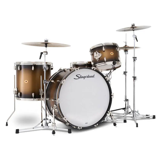 Slingerland Radio King 4pc Drum Set 24/13/16/14 Black & Gold Lacquer