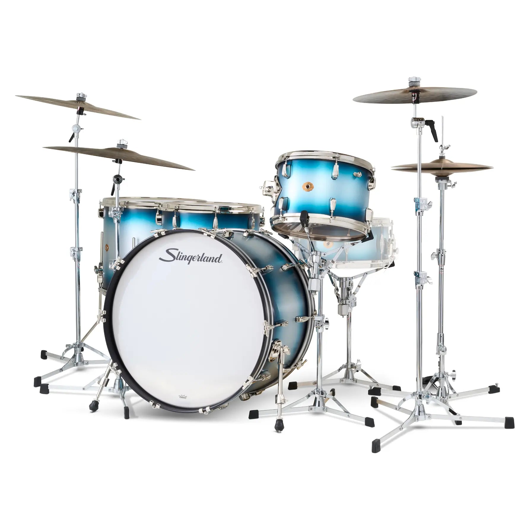 Slingerland Radio King 4pc Drum Set 24/13/16/18 Blue & Silver Lacquer