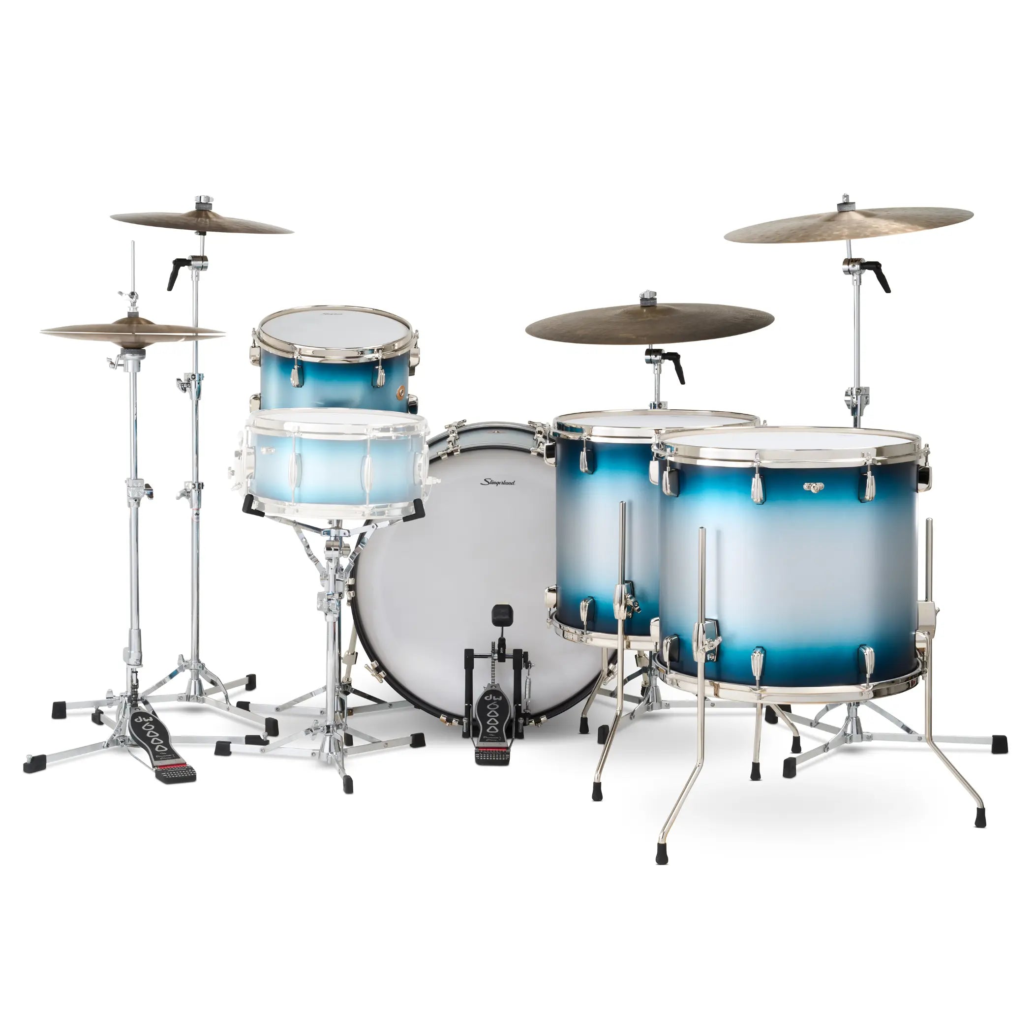 Slingerland Radio King 4pc Drum Set 24/13/16/18 Blue & Silver Lacquer