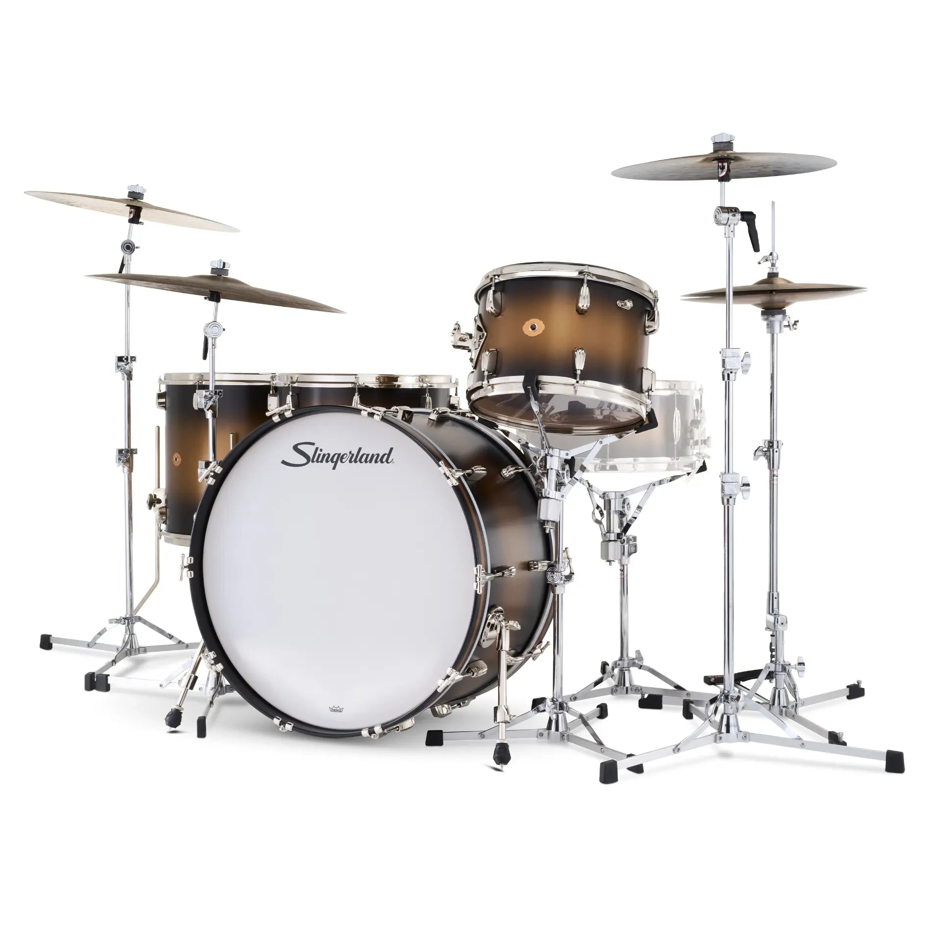 Slingerland Radio King 4pc Drum Set 24/13/16/18 Black & Gold Lacquer