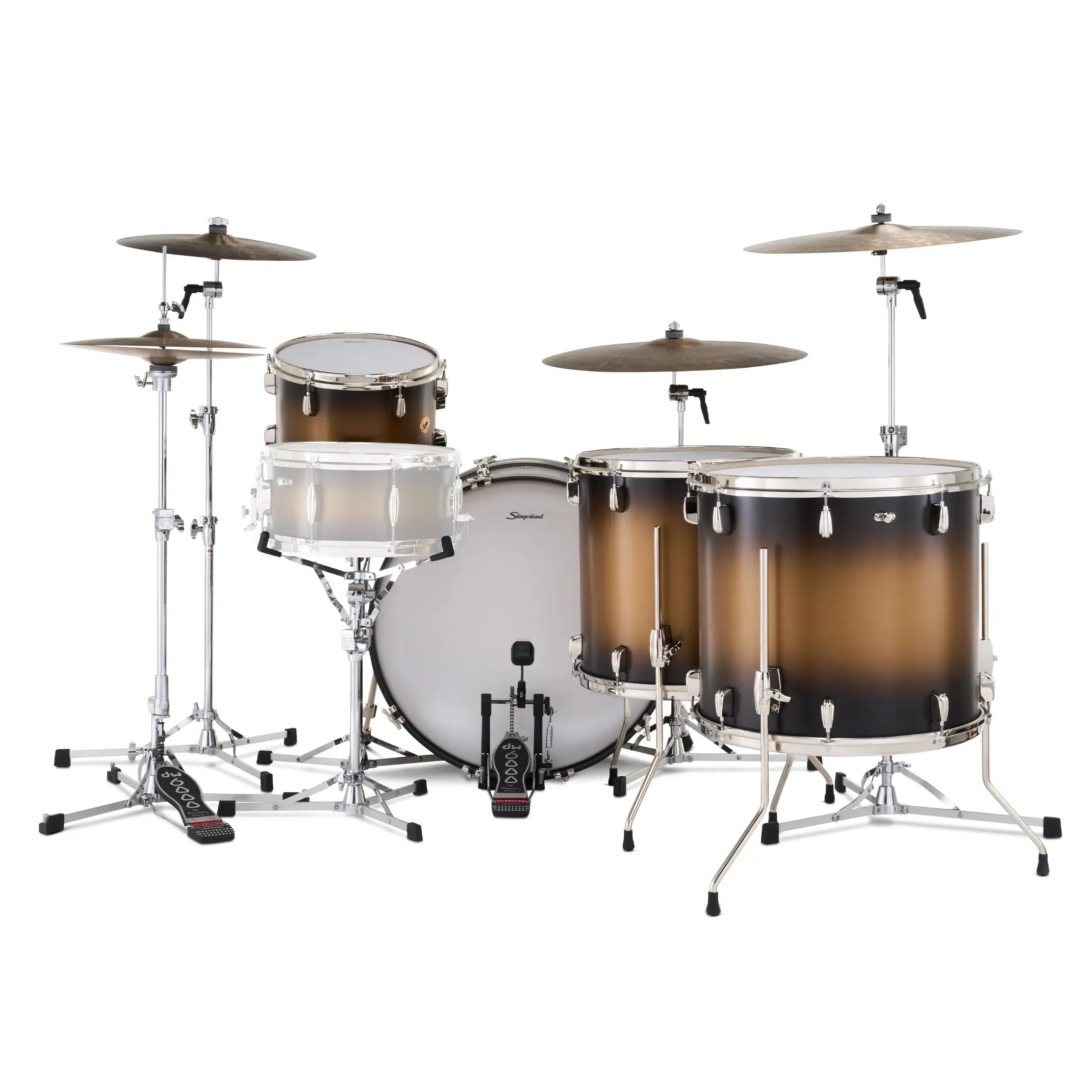 Slingerland Radio King 4pc Drum Set 24/13/16/18 Black & Gold Lacquer