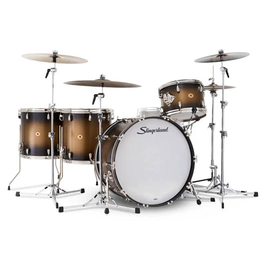 Slingerland Radio King 4pc Drum Set 24/13/16/18 Black & Gold Lacquer