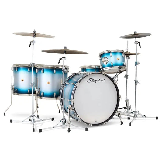 Slingerland Radio King 5pc Drum Set 24/13/16/18/14 Blue & Silver Lacquer