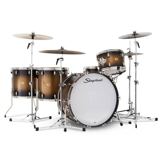 Slingerland Radio King 5pc Drum Set 24/13/16/18/14 Black & Gold Lacquer