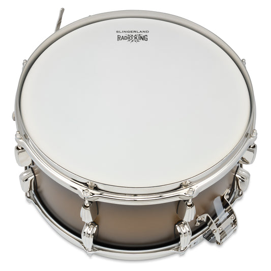 Slingerland Radio King Solid Maple Snare Drum 14x7 Black & Gold Lacquer - Drum Center Of Portsmouth