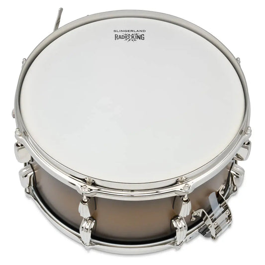 Slingerland Radio King Solid Maple Snare Drum 14x7 Black & Gold Lacquer - Drum Center Of Portsmouth