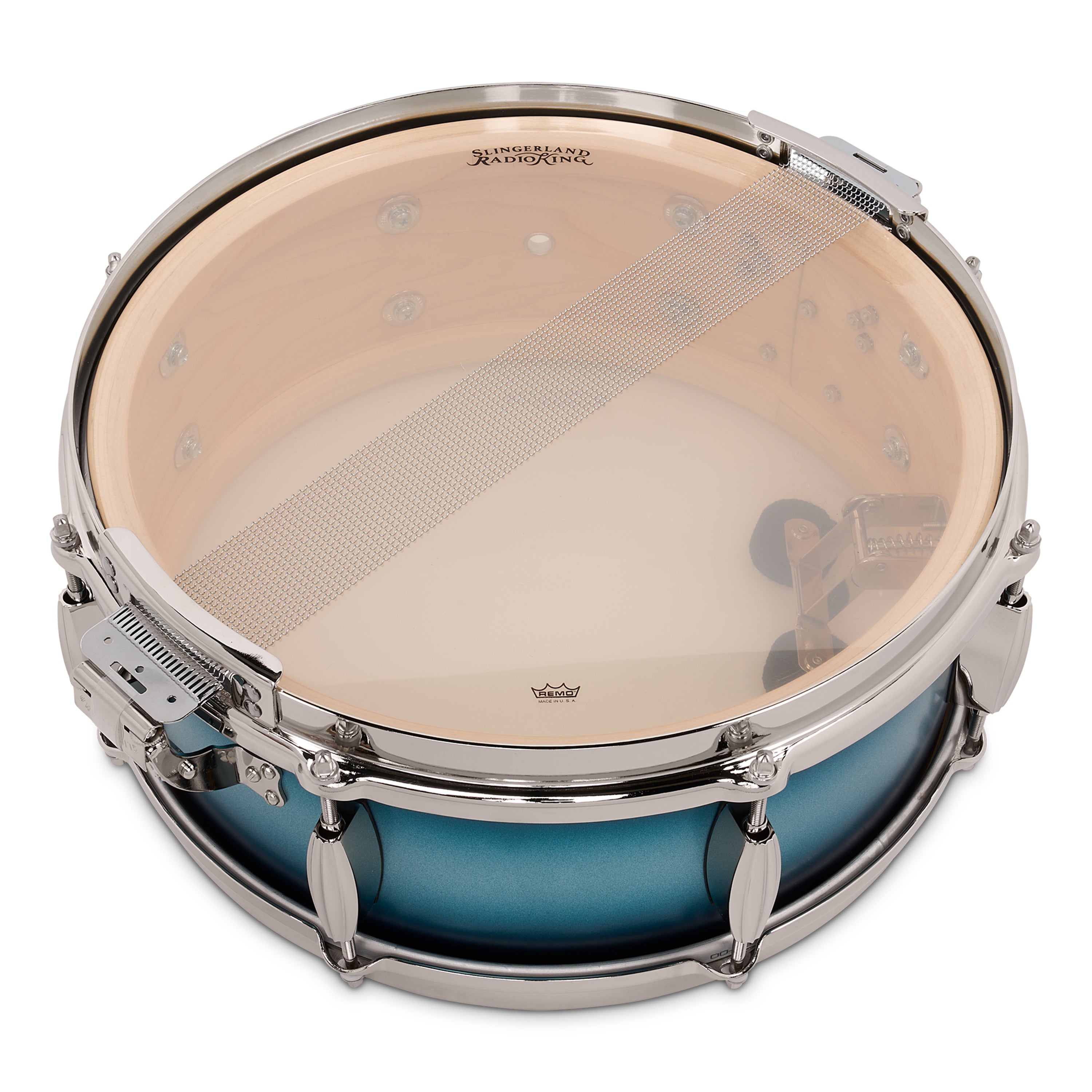 Slingerland Radio King Solid Maple Snare Drum 14x5.5 Blue & Silver Lacquer - Drum Center Of Portsmouth