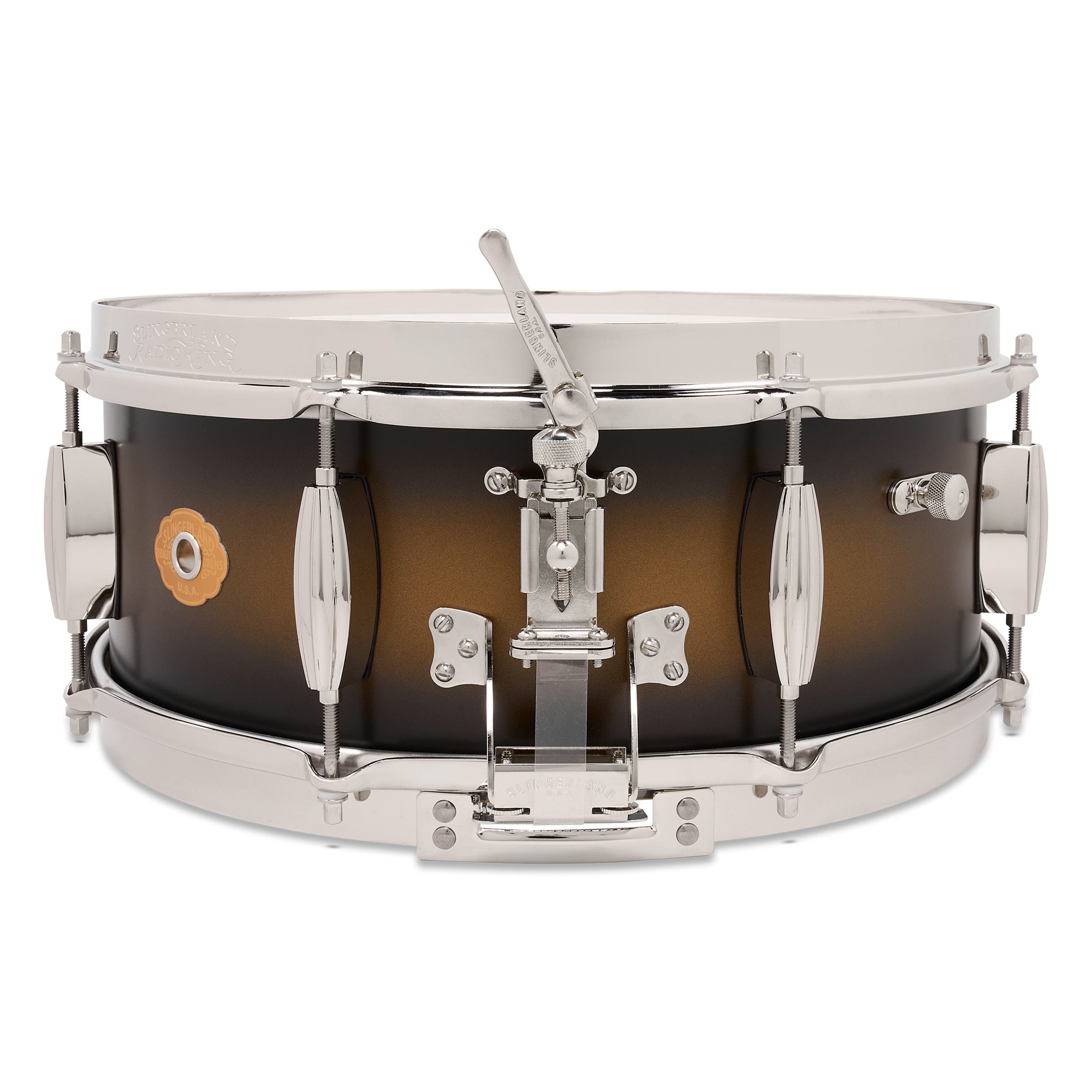 Slingerland Radio King Solid Maple Snare Drum 14x5.5 Black & Gold Lacquer - Drum Center Of Portsmouth