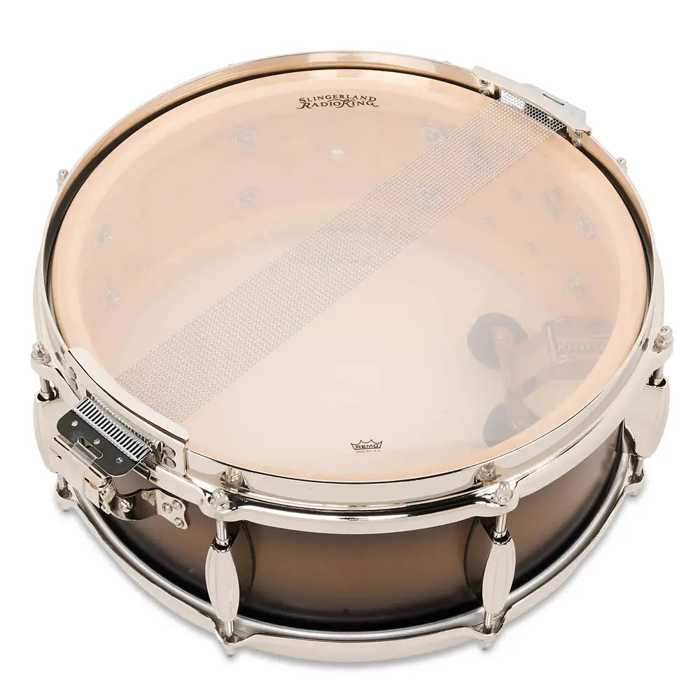 Slingerland Radio King Solid Maple Snare Drum 14x5.5 Black & Gold Lacquer - Drum Center Of Portsmouth