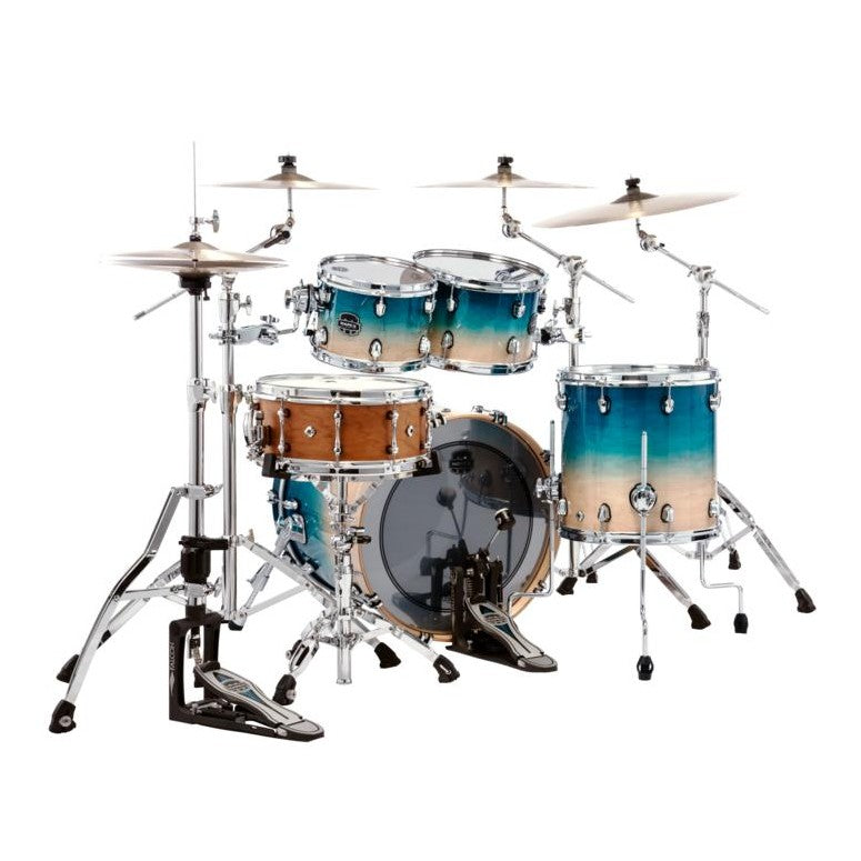 Mapex Saturn Fusion 4pc Drum Set w/o Snare Aqua Fade - Drum Center Of Portsmouth