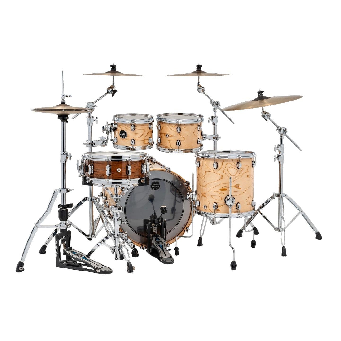 Mapex Saturn VI Fusion 4pc Drum Set 20/10/12/14 Exotic Natural Burl - Drum Center Of Portsmouth