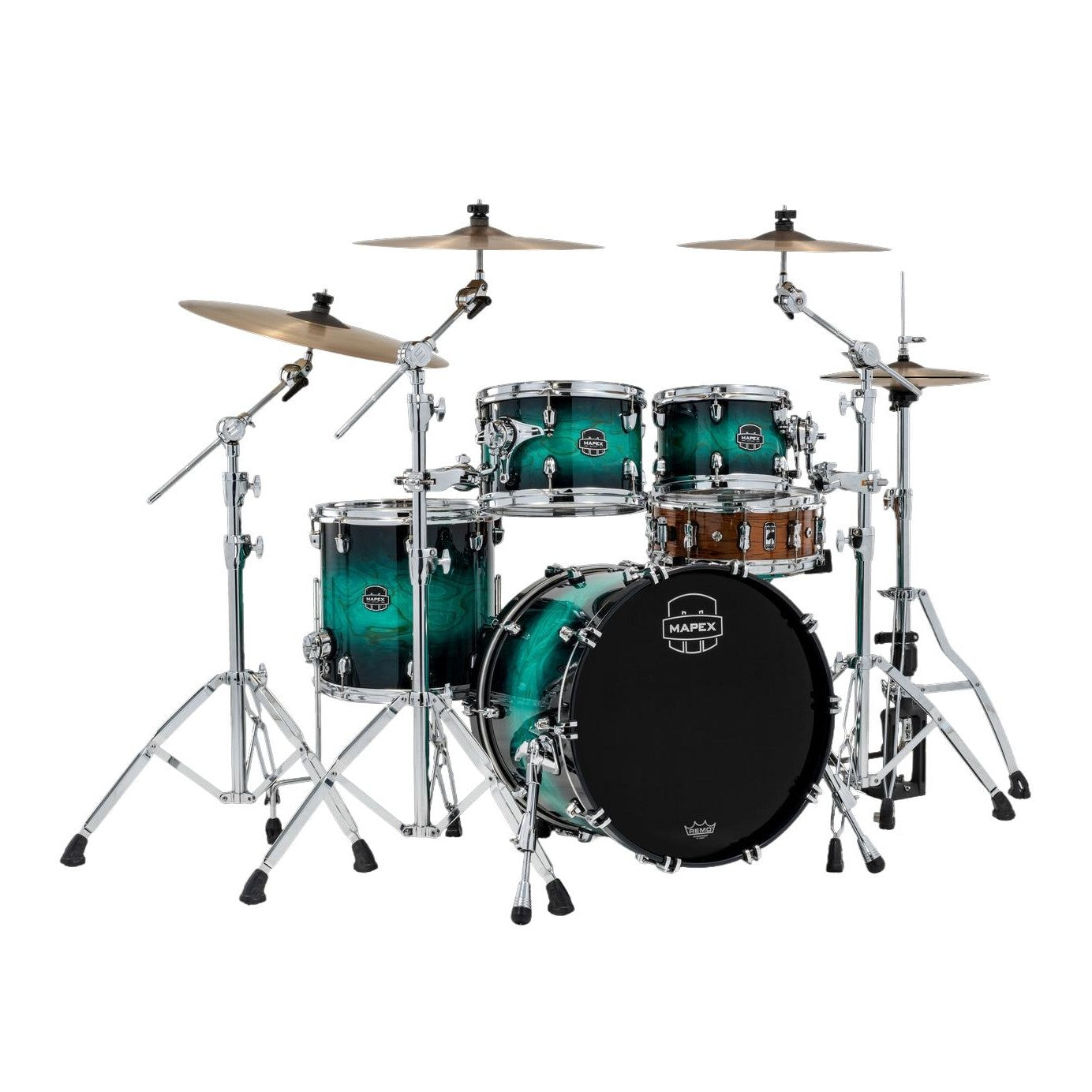 Mapex Saturn VI Fusion 4pc Drum Set 20/10/12/14 Marine Teal Burst - Drum Center Of Portsmouth