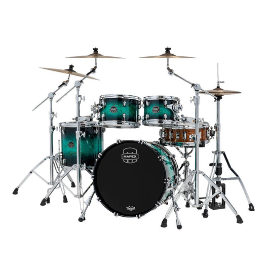 Mapex Saturn VI Fusion 4pc Drum Set 20/10/12/14 Marine Teal Burst - Drum Center Of Portsmouth