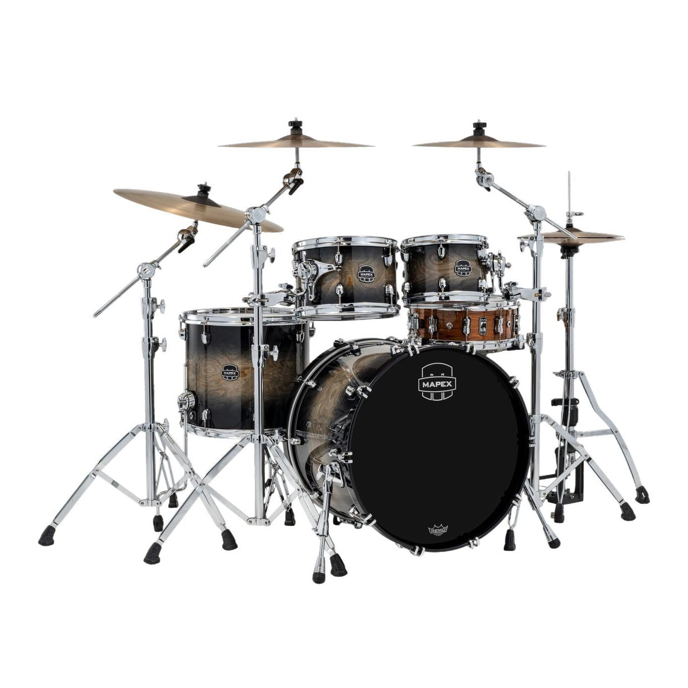 Mapex Saturn VI Rock 4pc Drum Set 22/10/12/16 Black Ink Burst - Drum Center Of Portsmouth