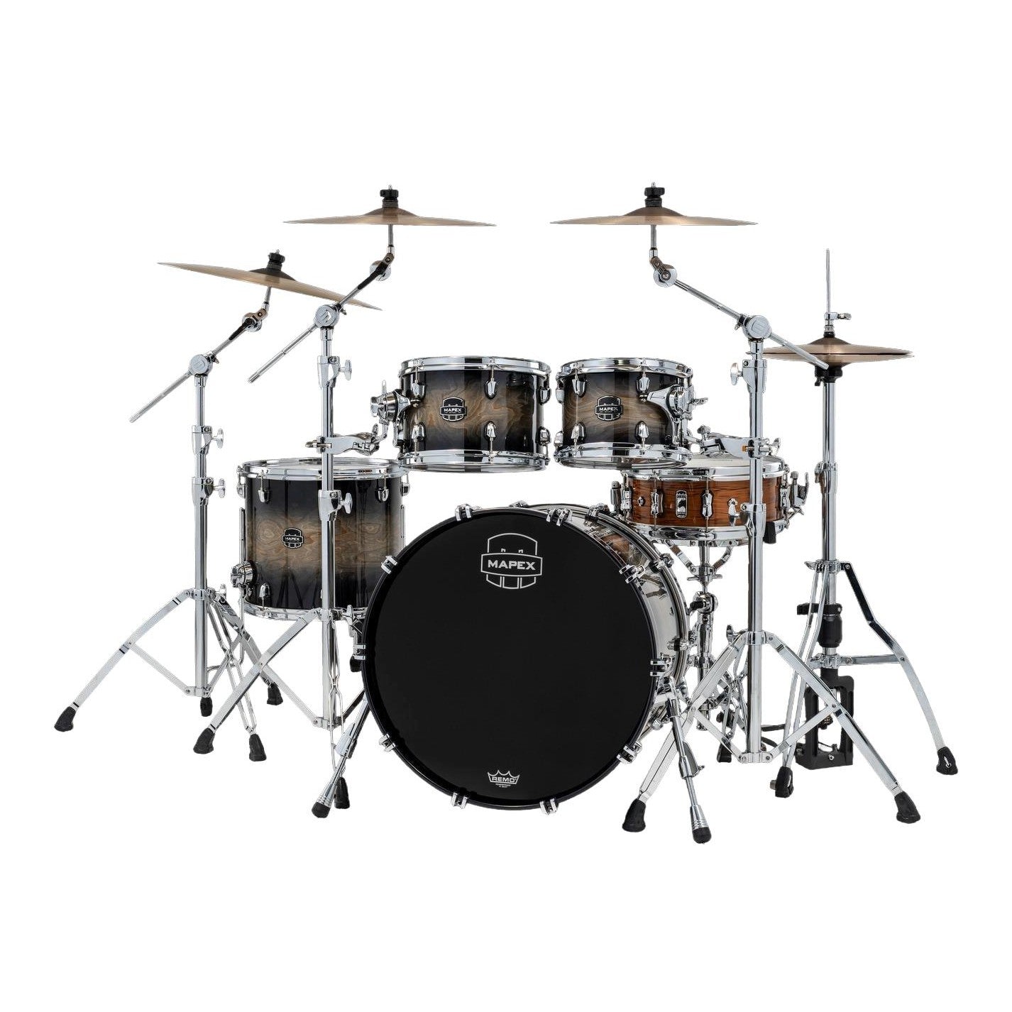 Mapex Saturn VI Rock 4pc Drum Set 22/10/12/16 Black Ink Burst - Drum Center Of Portsmouth