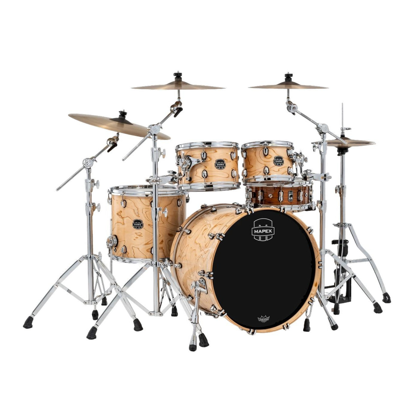 Mapex Saturn VI Rock 4pc Drum Set 22/10/12/16 Exotic Natural Burl - Drum Center Of Portsmouth