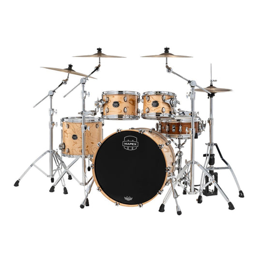 Mapex Saturn VI Rock 4pc Drum Set 22/10/12/16 Exotic Natural Burl - Drum Center Of Portsmouth