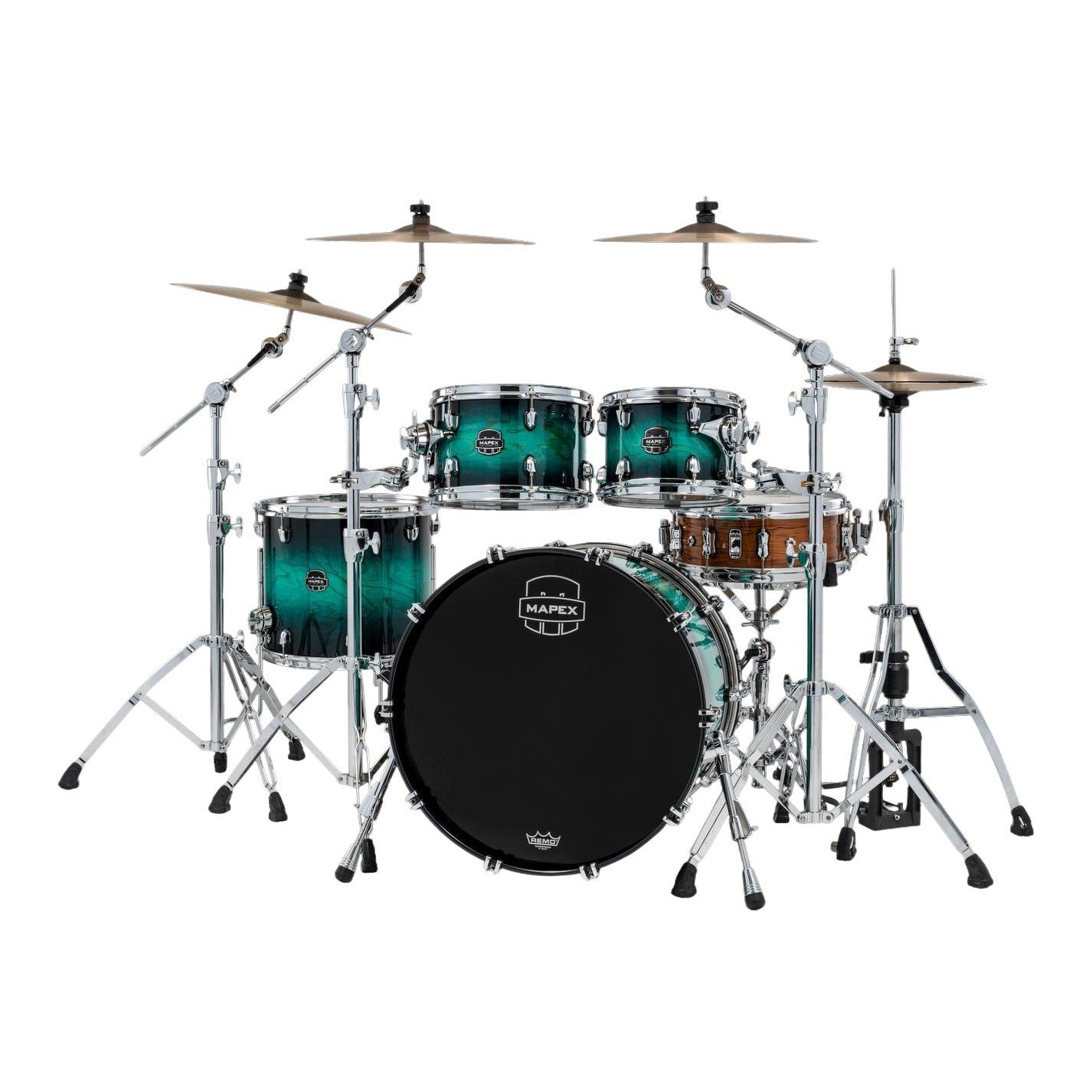 Mapex Saturn VI Rock 4pc Drum Set 22/10/12/16 Marine Teal Burst - Drum Center Of Portsmouth