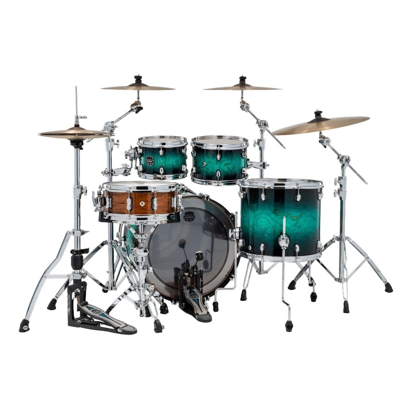 Mapex Saturn VI Rock 4pc Drum Set 22/10/12/16 Marine Teal Burst - Drum Center Of Portsmouth