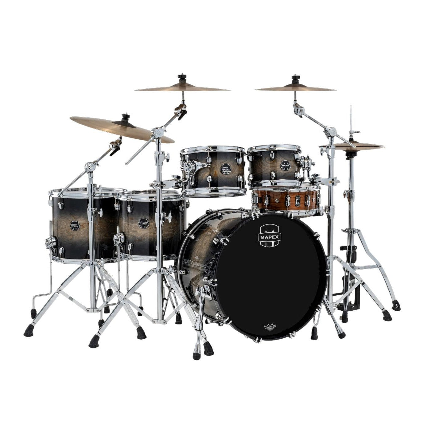 Mapex Saturn VI Studioease 5pc Drum Set 22/10/12/14/16 Black Ink Burst - Drum Center Of Portsmouth