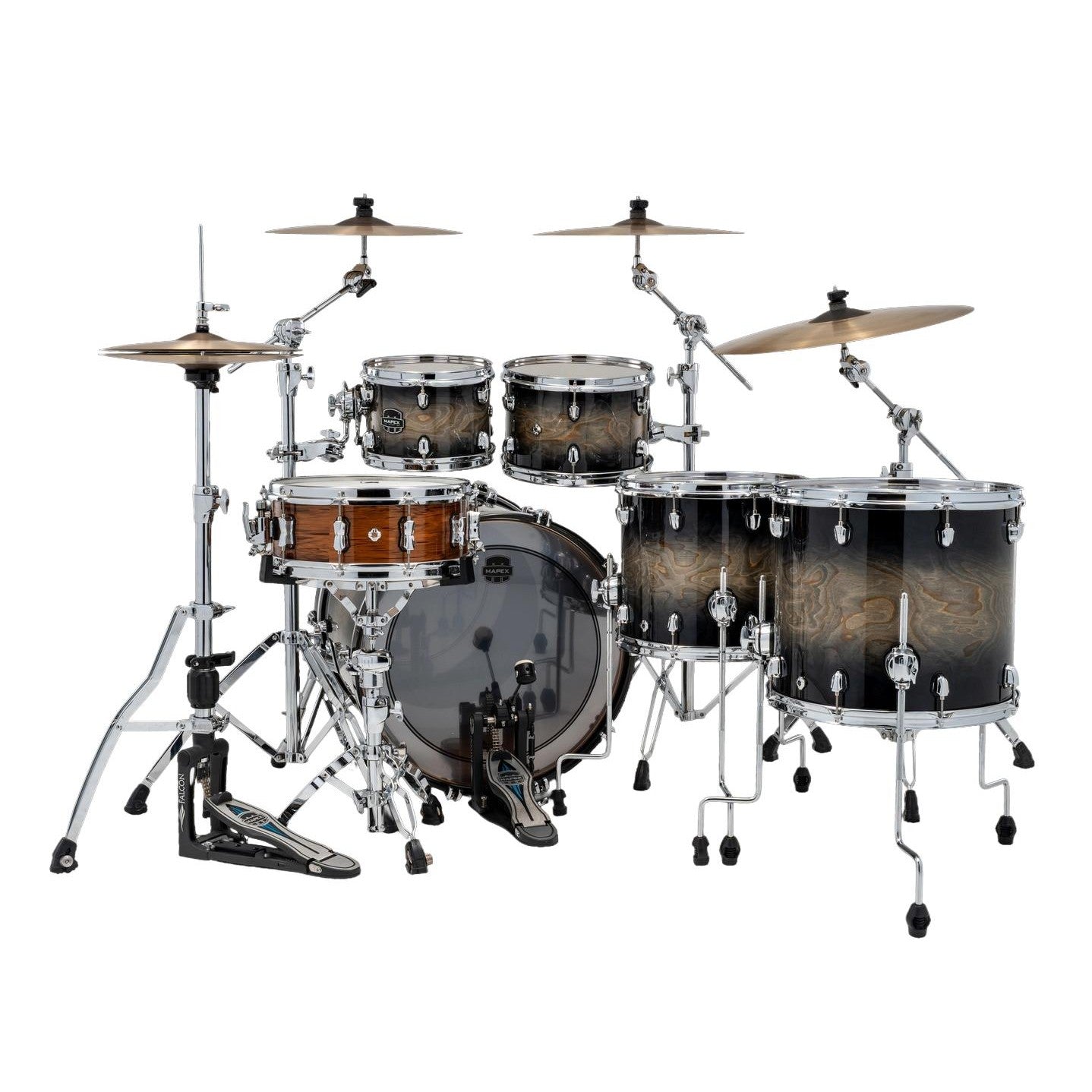 Mapex Saturn VI Studioease 5pc Drum Set 22/10/12/14/16 Black Ink Burst - Drum Center Of Portsmouth