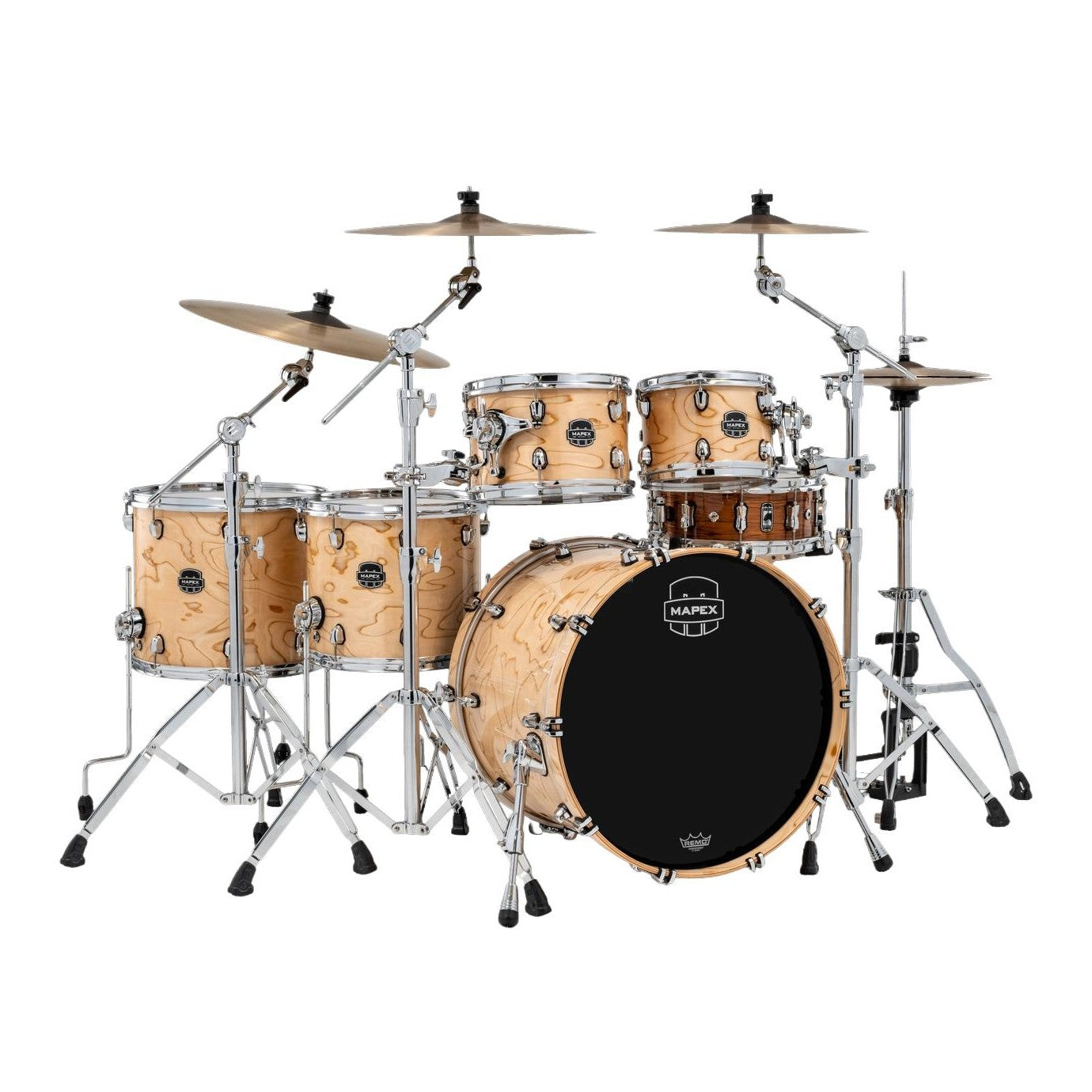 Mapex Saturn VI Studioease 5pc Drum Set 22/10/12/14/16 Exotic Natural Burl - Drum Center Of Portsmouth