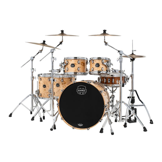 Mapex Saturn VI Studioease 5pc Drum Set 22/10/12/14/16 Exotic Natural Burl - Drum Center Of Portsmouth