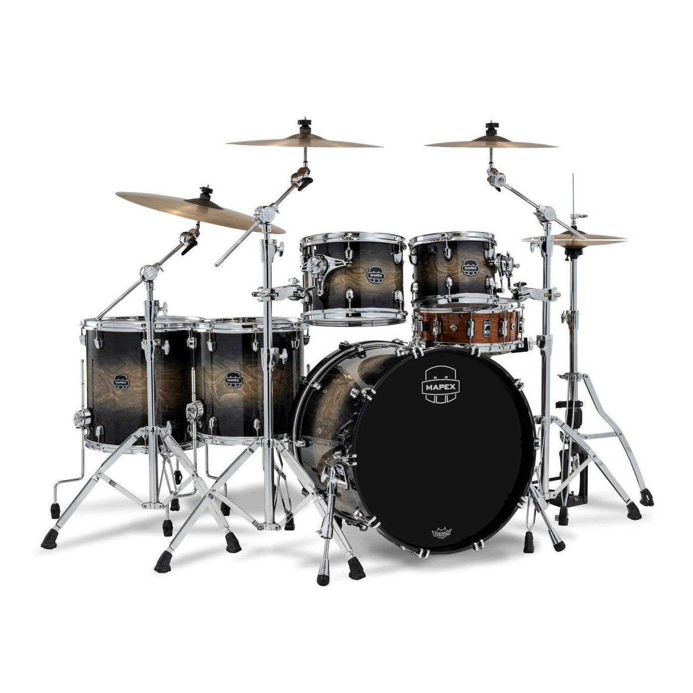 Mapex Saturn VI Studioease Standard 5pc Drum Set 22/10/12/14/16 Black Ink Burst - Drum Center Of Portsmouth