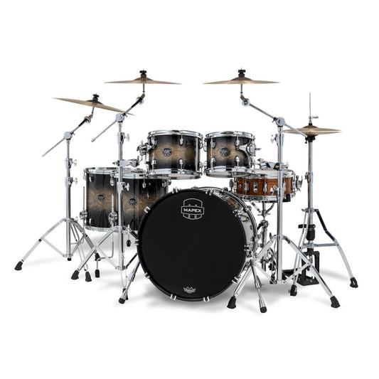 Mapex Saturn VI Studioease Standard 5pc Drum Set 22/10/12/14/16 Black Ink Burst - Drum Center Of Portsmouth
