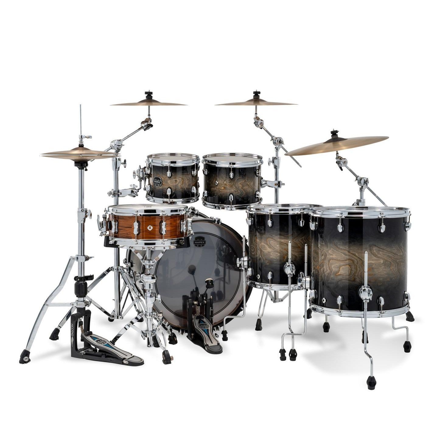 Mapex Saturn VI Studioease Standard 5pc Drum Set 22/10/12/14/16 Black Ink Burst - Drum Center Of Portsmouth