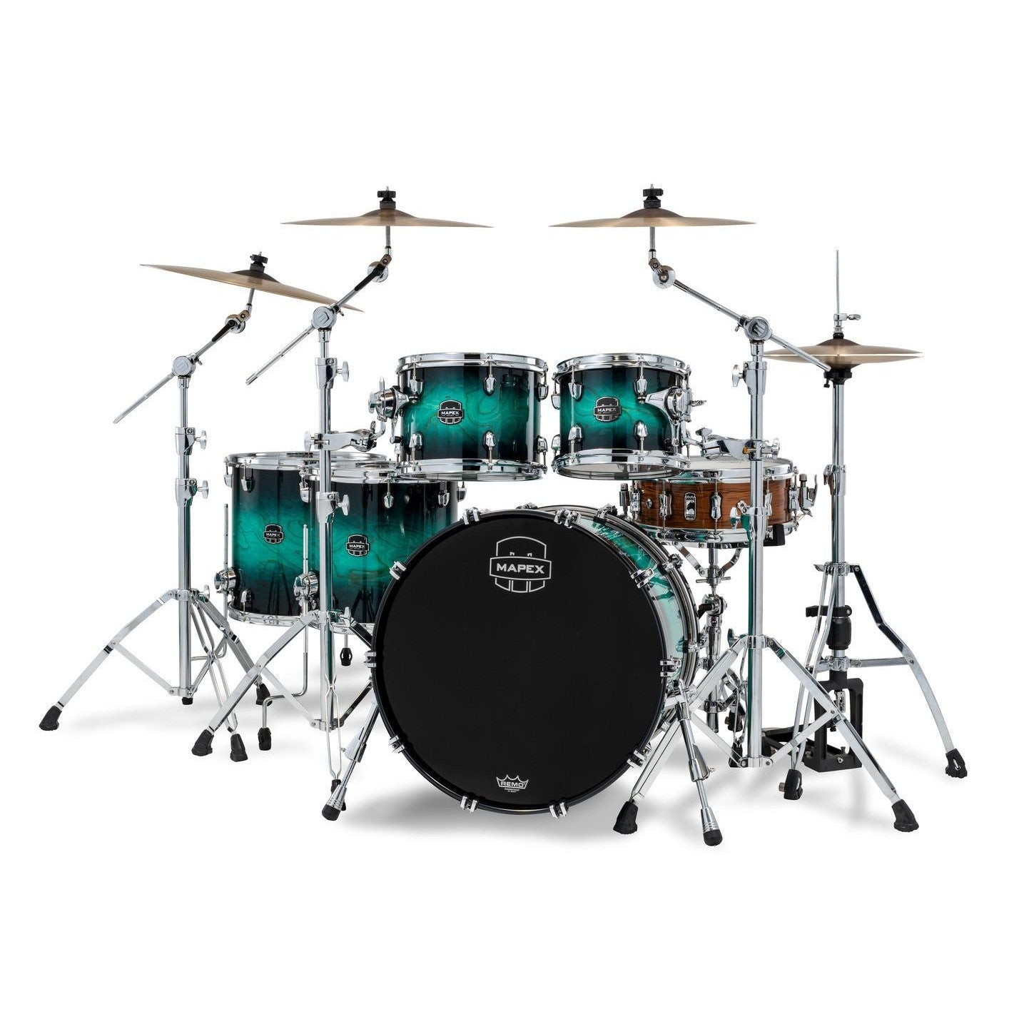 Mapex Saturn VI Studioease Standard 5pc Drum Set 22/10/12/14/16 Marine Teal Burst - Drum Center Of Portsmouth
