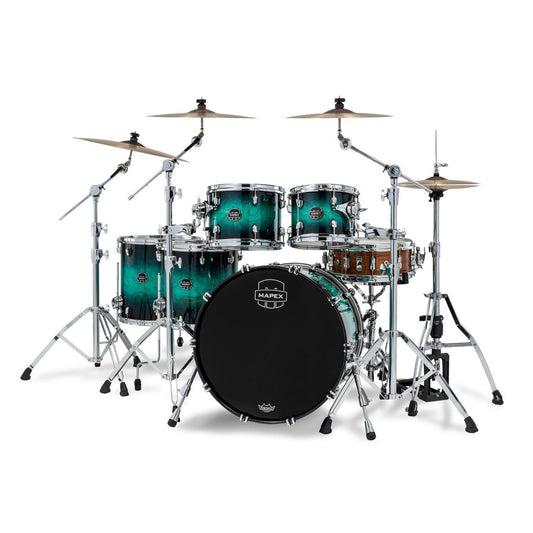 Mapex Saturn VI Studioease Standard 5pc Drum Set 22/10/12/14/16 Marine Teal Burst - Drum Center Of Portsmouth
