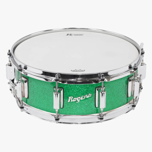 Rogers SuperTen Wood Shell Snare Drum 14x5 Green Sparkle - Drum Center Of Portsmouth