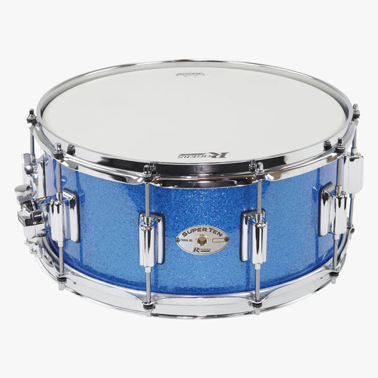 Rogers SuperTen Wood Shell Snare Drum 14x6.5 Blue Sparkle - Drum Center Of Portsmouth