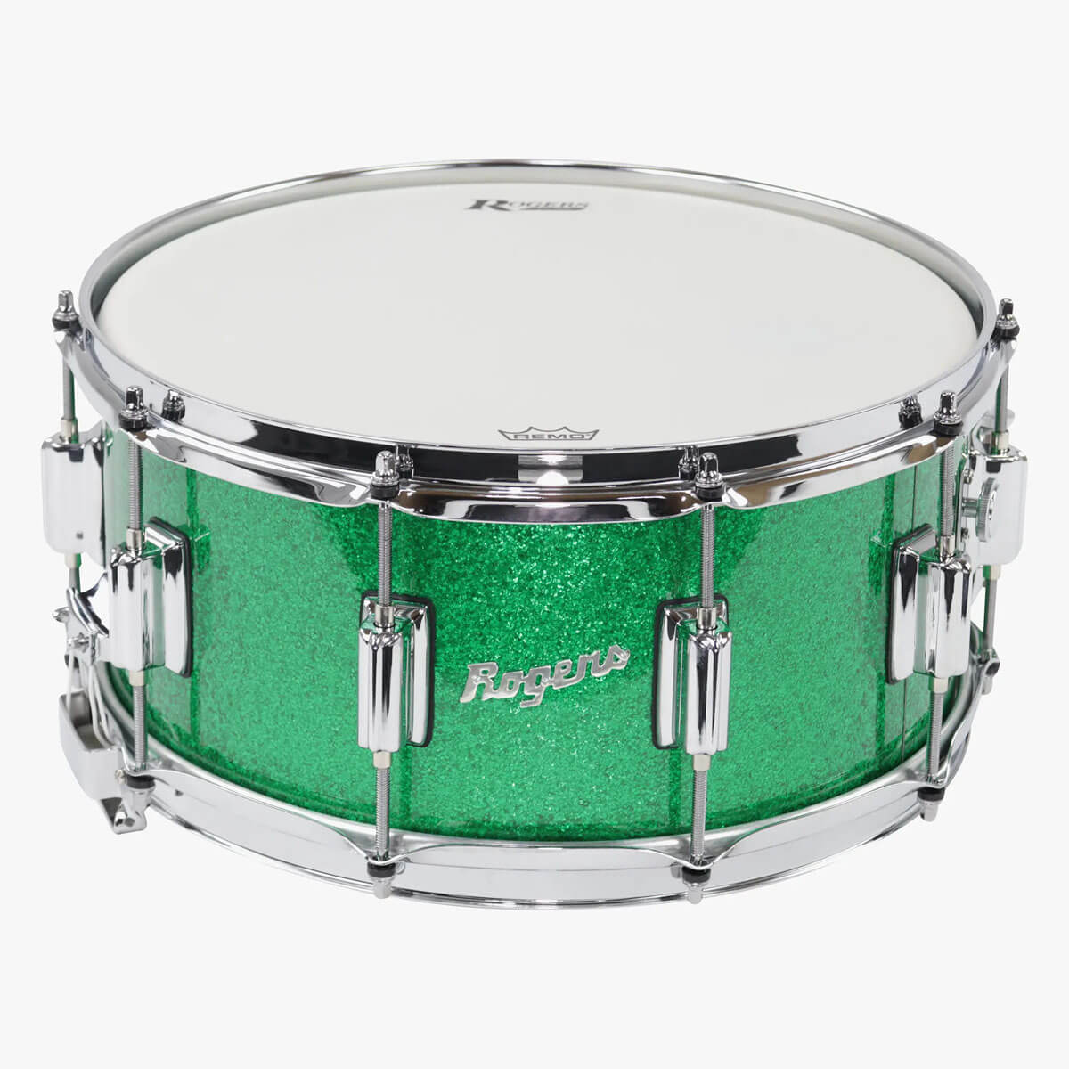 Rogers SuperTen Wood Shell Snare Drum 14x6.5 Green Sparkle - Drum Center Of Portsmouth
