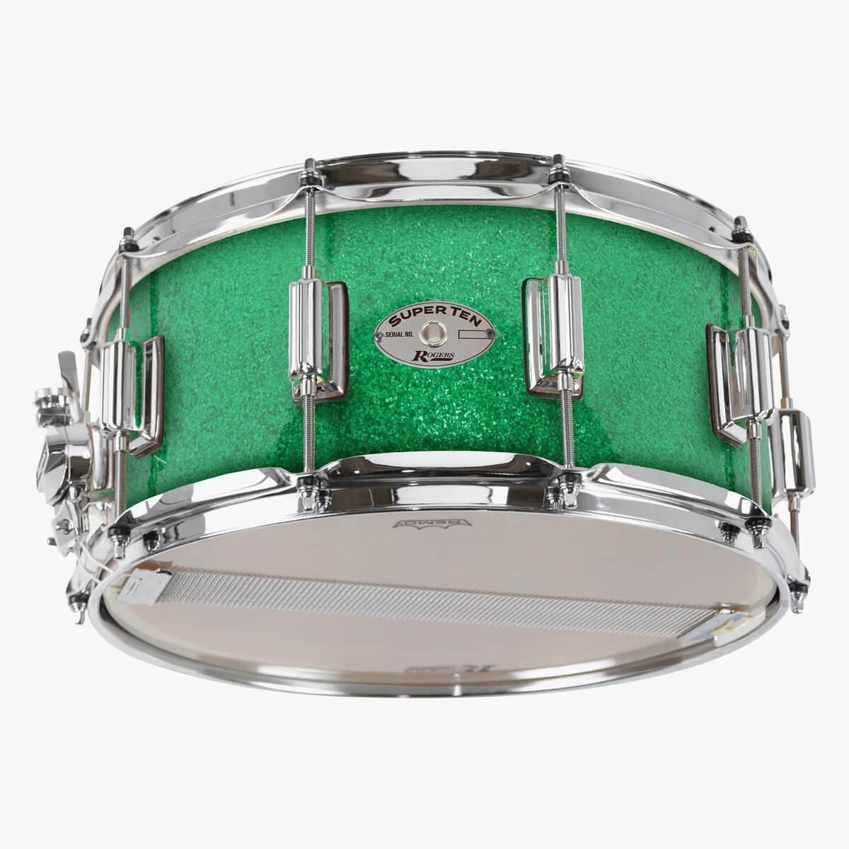 Rogers SuperTen Wood Shell Snare Drum 14x6.5 Green Sparkle - Drum Center Of Portsmouth
