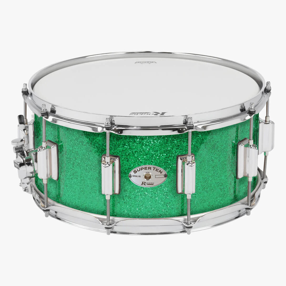 Rogers SuperTen Wood Shell Snare Drum 14x6.5 Green Sparkle - Drum Center Of Portsmouth