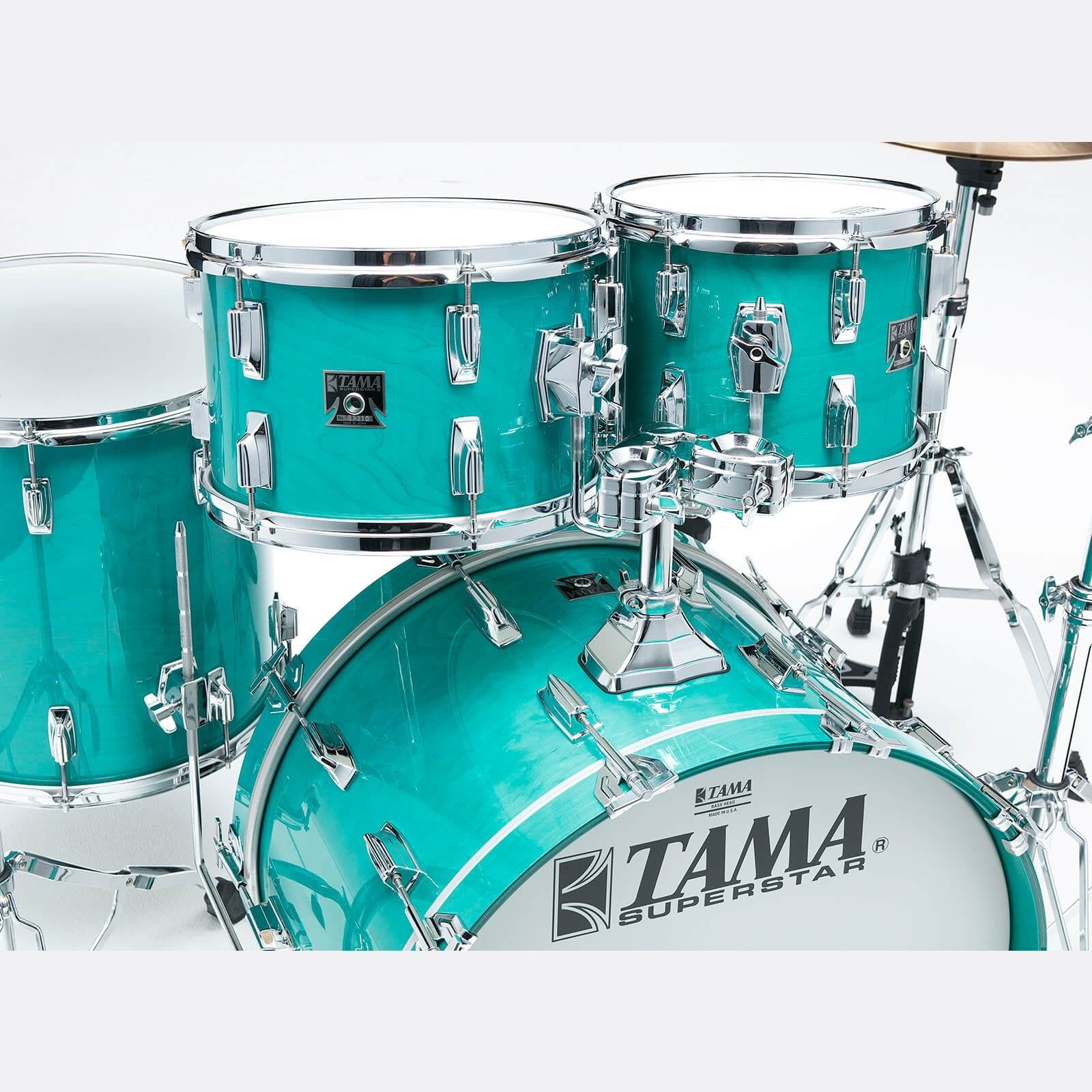 Tama 50th Anniversary Superstar Reissue 4pc Drum Set Aqua Marine Dcp