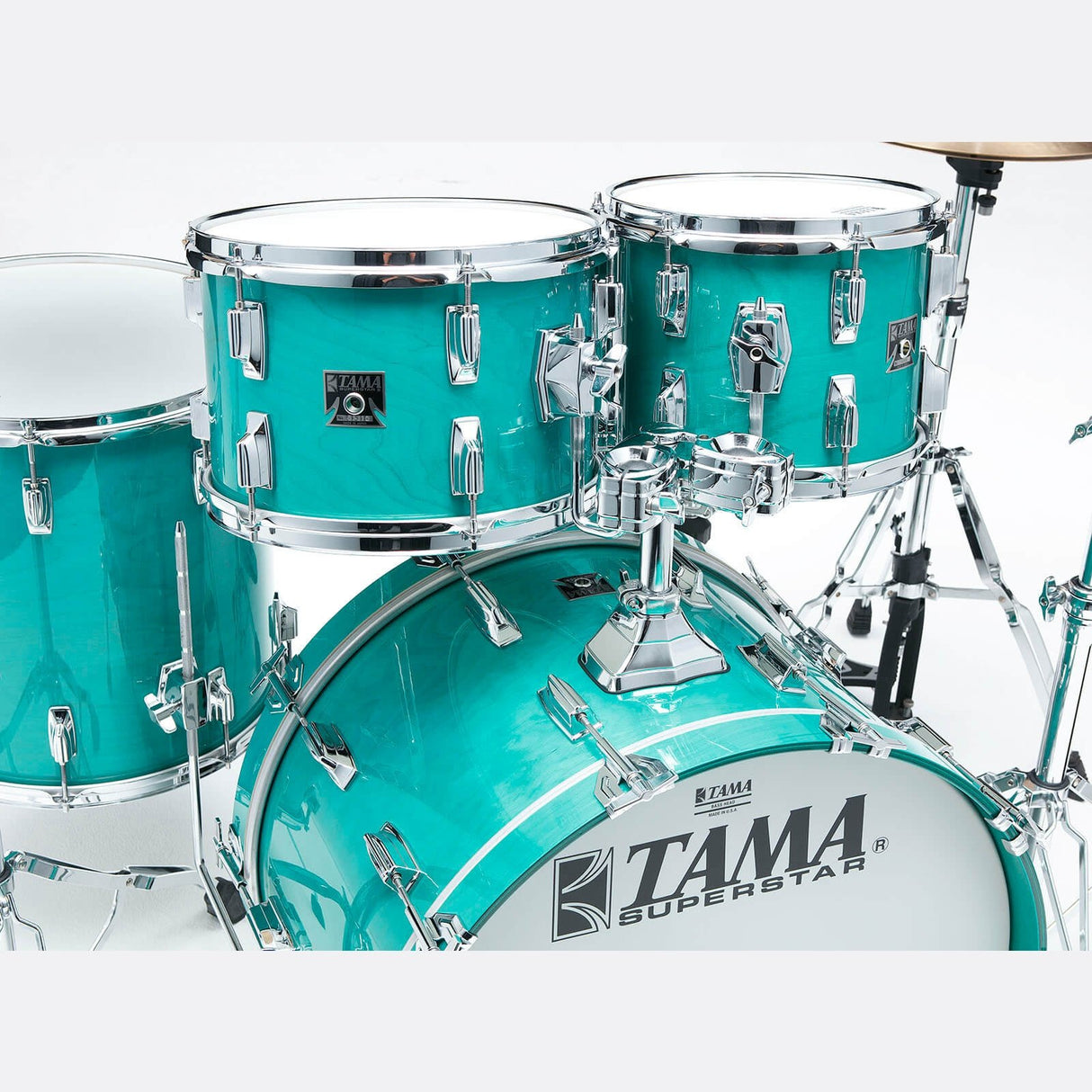 EMBARGOED UNTIL JAN 10 - Tama 50th Anniversary Superstar Reissue 4pc Drum Set Aqua Marine - Drum Center Of Portsmouth