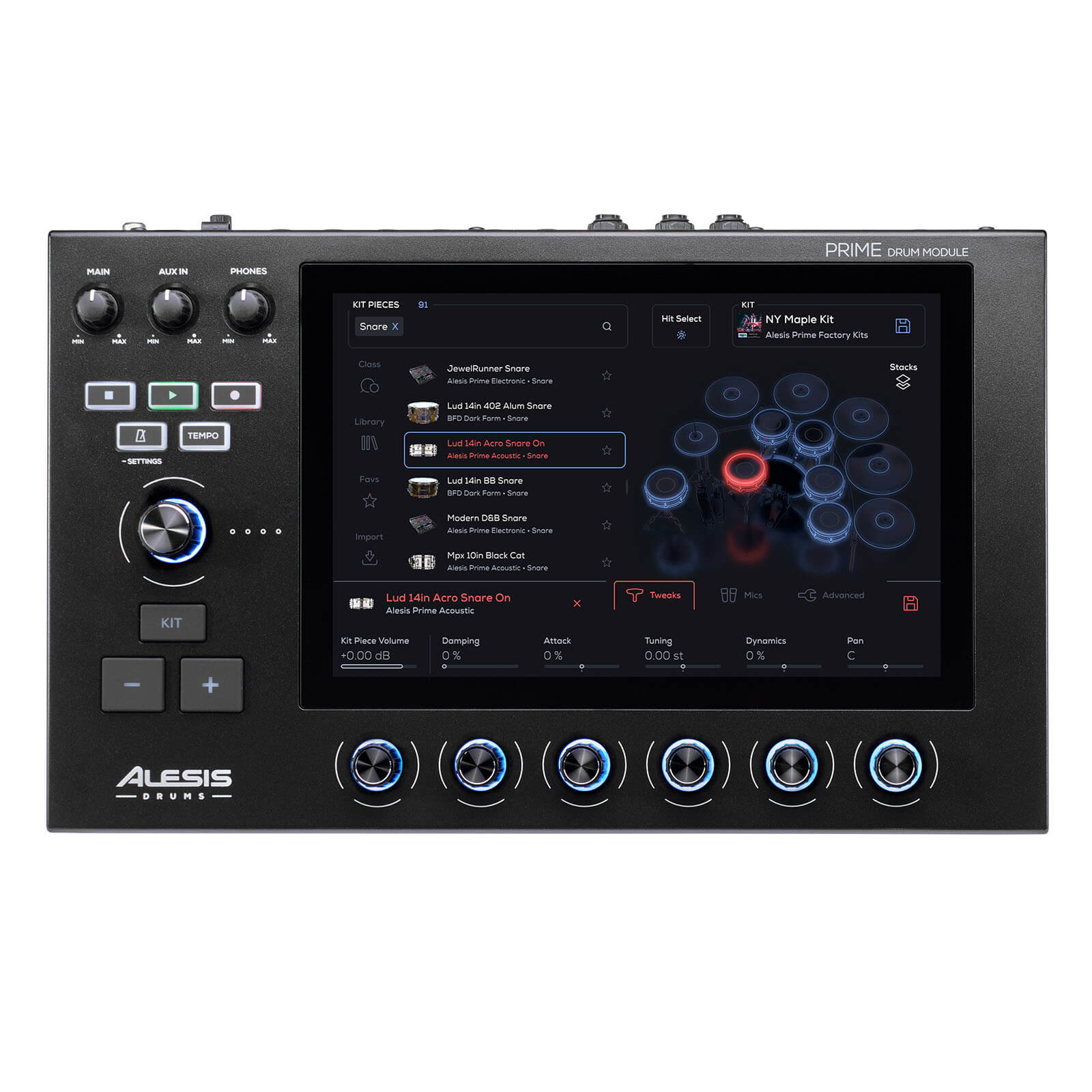 EMBARGOED UNTIL MARCH 5th, 2024 - Alesis Strata Prime Electronic Drum Kit w/Touchscreen Module - Drum Center Of Portsmouth