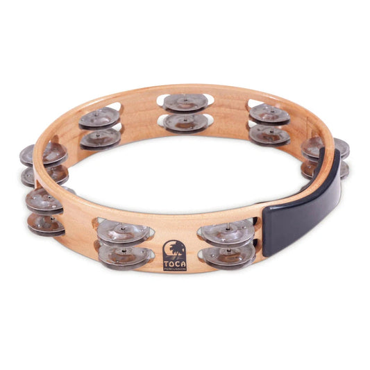 Toca Acacia Wood Tambourine 10" Double Row - Drum Center Of Portsmouth