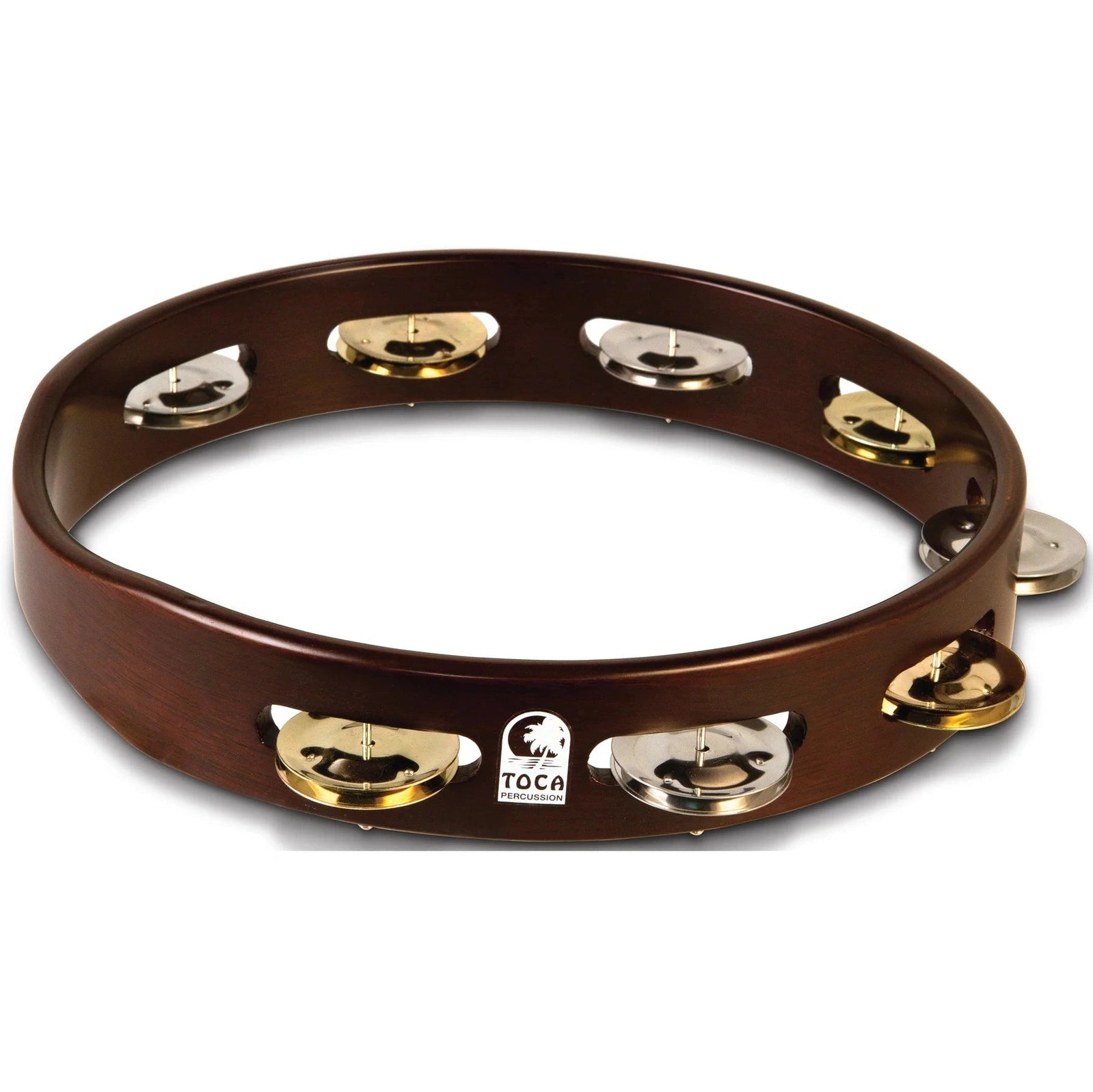 Toca Acacia Wood Tambourine 10" Single Row - Drum Center Of Portsmouth