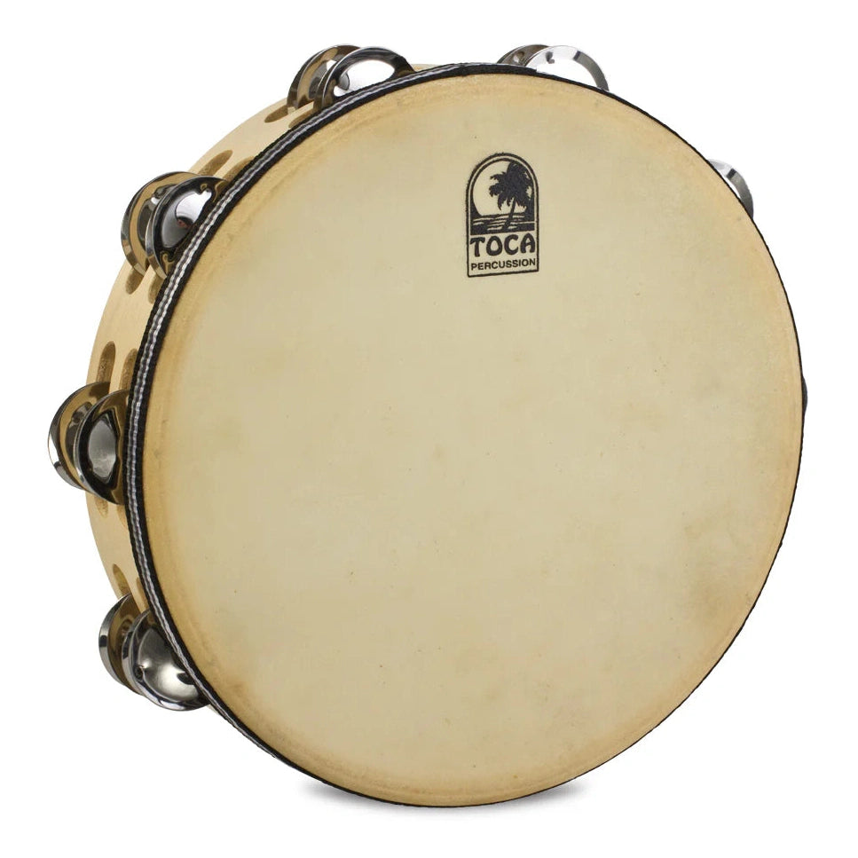 Toca Player's Wood Tambourine 10" Double Row w/Head - Drum Center Of Portsmouth