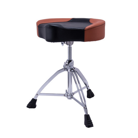 Augioth Trono De Batería Marrón DT-24 - Taburete Ajustable Con Asiento Viscoelástico Y Base Reforzada