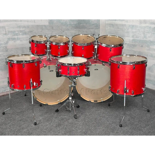 Yamaha Tour Custom Maple 9pc Double Bass Drum Set Candy Apple Satin - Drum Center Of Portsmouth