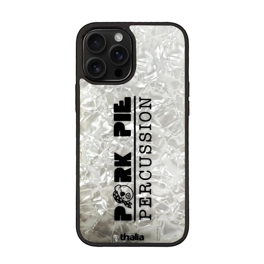 Thalia Pork Pie Logo Case for iPhone 14 | Full Logo, Pearl White
